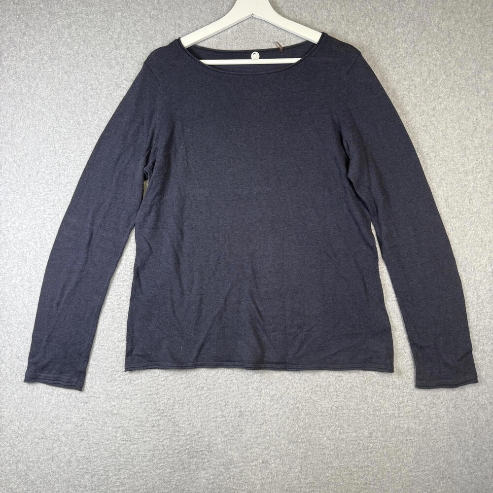Margaret O Leary Women's Size Large Navy Blue Knit Pullover Sweater Cotton